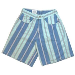 Vtg striped denim mom shorts